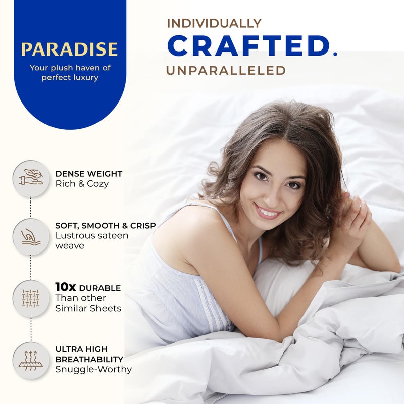 THREAD SPREAD 100% Egyptian Cotton King Size Sheet Set - High Thread Count King Size Sheets Set Egyptian Cotton, 4 PC Silver 16" Deep Pocket, Soft Cooling Sateen Ultra Luxury Hotel Bedding - Image 2